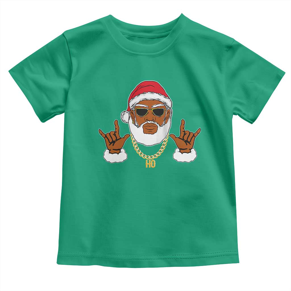 Funny Christmas Santa Toddler T Shirt Black Hip Hop Santa African American Santa Rapper Fan