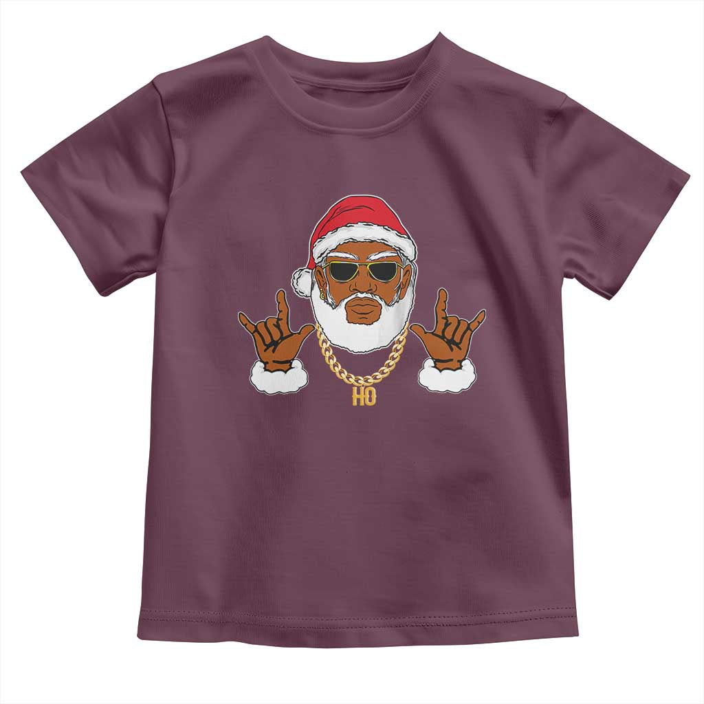 Funny Christmas Santa Toddler T Shirt Black Hip Hop Santa African American Santa Rapper Fan