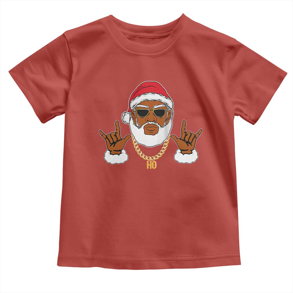 Funny Christmas Santa Toddler T Shirt Black Hip Hop Santa African American Santa Rapper Fan