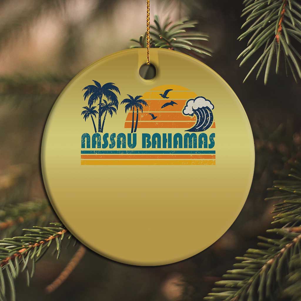 Vintage Nassau Christmas Ornament Bahamas Vacation Beach Summer Retro Sunset - African Pride