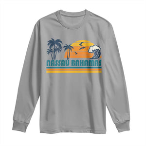 Vintage Nassau Long Sleeve Shirt Bahamas Vacation Beach Summer Retro Sunset - African Pride