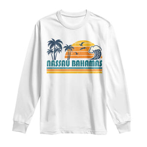 Vintage Nassau Long Sleeve Shirt Bahamas Vacation Beach Summer Retro Sunset - African Pride