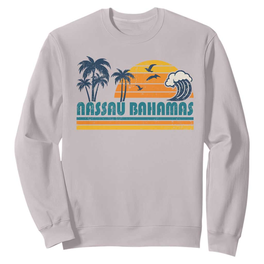 Vintage Nassau Sweatshirt Bahamas Vacation Beach Summer Retro Sunset - African Pride
