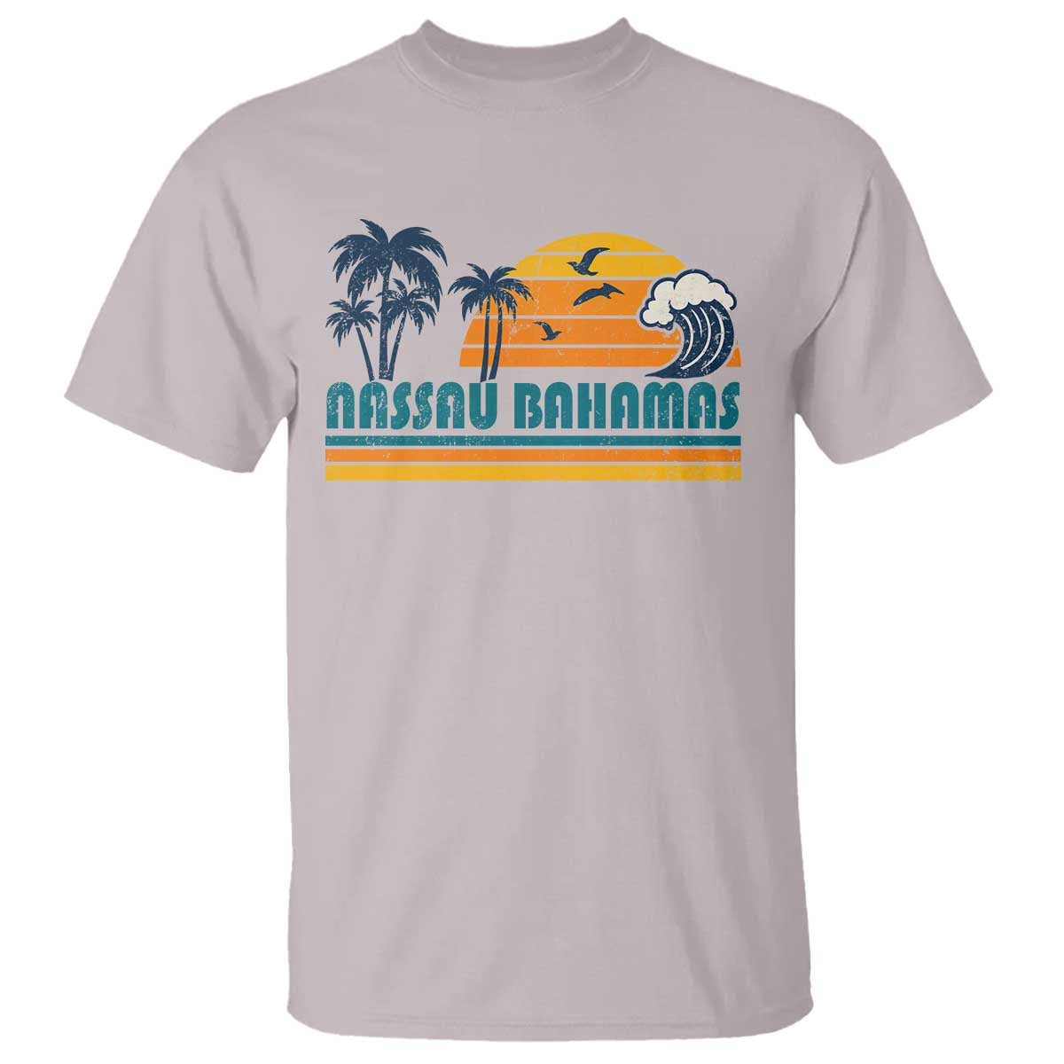 Vintage Nassau T Shirt Bahamas Vacation Beach Summer Retro Sunset - African Pride