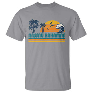 Vintage Nassau T Shirt Bahamas Vacation Beach Summer Retro Sunset - African Pride