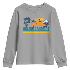 Vintage Nassau Youth Sweatshirt Bahamas Vacation Beach Summer Retro Sunset - African Pride