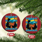Bahamian Girl Christmas Ornament Melanin Afro Messy Bun Black Woman Bahamas Flag - African Pride