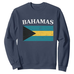 Bahamas Flag Sweatshirt Retro Vintage Bahamian Gifts - African Pride