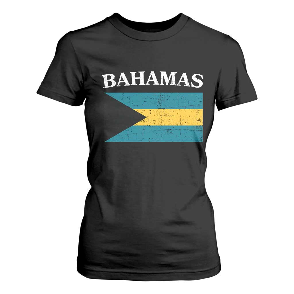 Bahamas Flag T Shirt For Women Retro Vintage Bahamian Gifts - African Pride