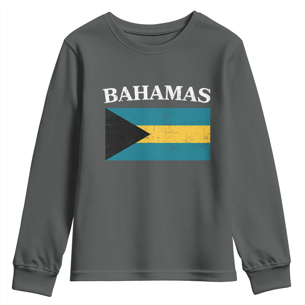 Bahamas Flag Youth Sweatshirt Retro Vintage Bahamian Gifts - African Pride