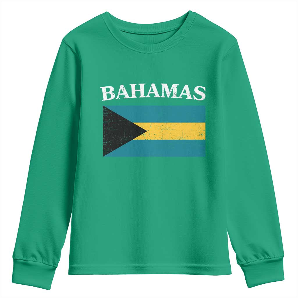 Bahamas Flag Youth Sweatshirt Retro Vintage Bahamian Gifts - African Pride