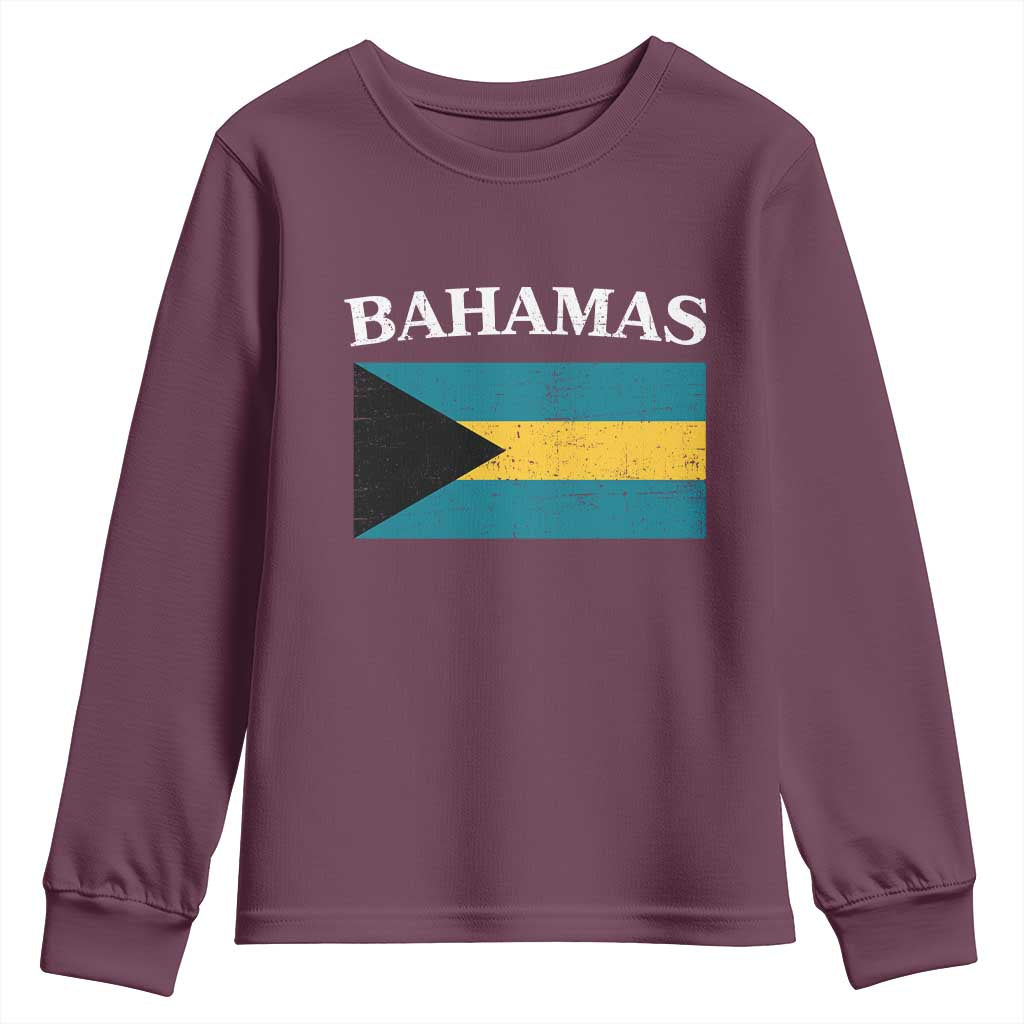Bahamas Flag Youth Sweatshirt Retro Vintage Bahamian Gifts - African Pride