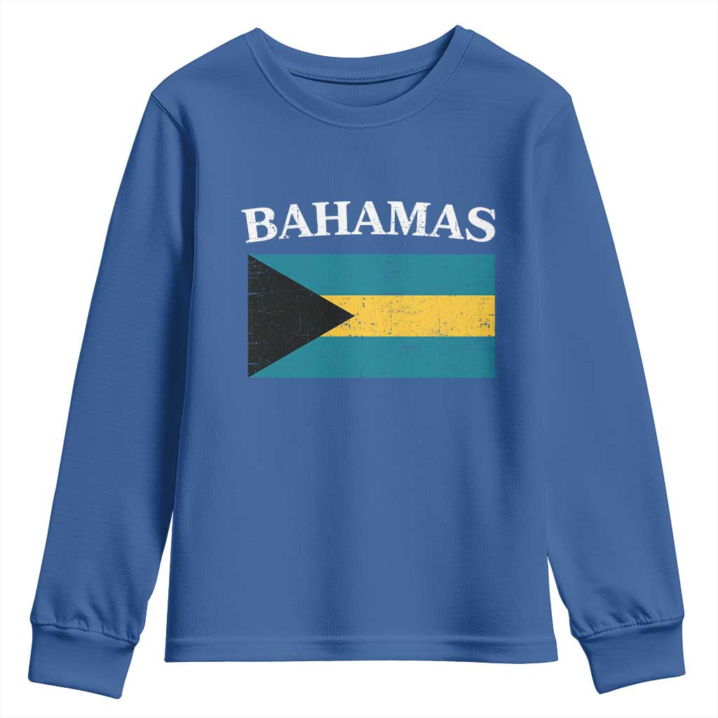 Bahamas Flag Youth Sweatshirt Retro Vintage Bahamian Gifts - African Pride