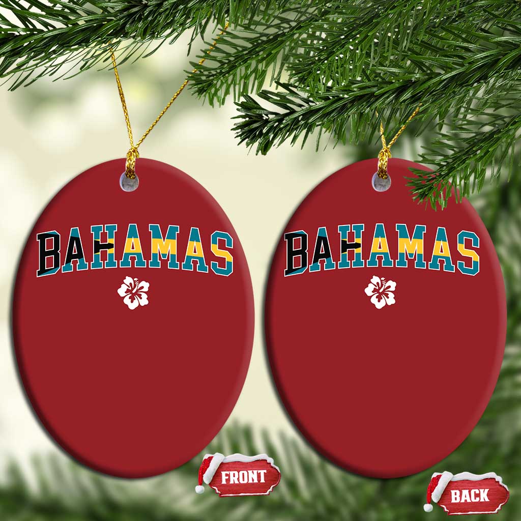 Bahamas Flag Christmas Ornament Caribbean Hibiscus Flower Beach Summer Vacation - African Pride
