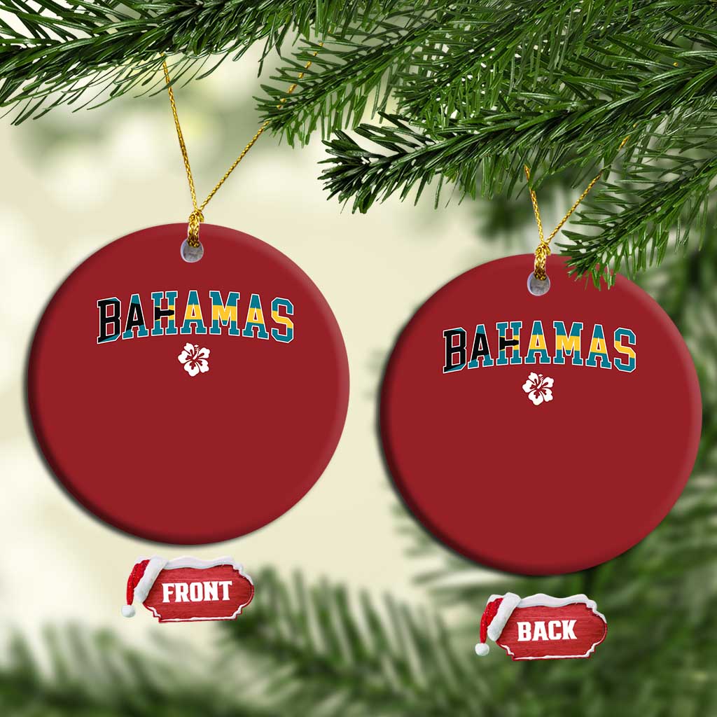 Bahamas Flag Christmas Ornament Caribbean Hibiscus Flower Beach Summer Vacation - African Pride