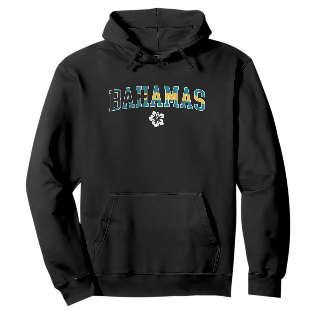 Bahamas Flag Hoodie Caribbean Hibiscus Flower Beach Summer Vacation - African Pride