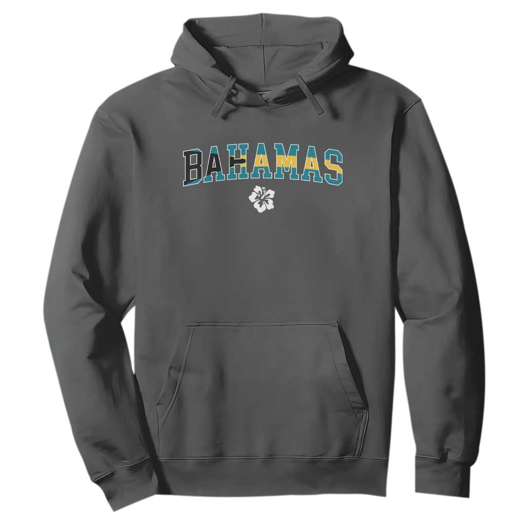 Bahamas Flag Hoodie Caribbean Hibiscus Flower Beach Summer Vacation - African Pride