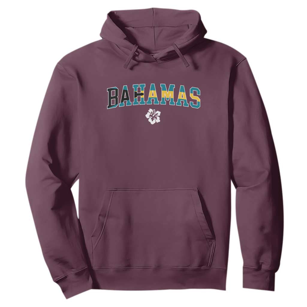 Bahamas Flag Hoodie Caribbean Hibiscus Flower Beach Summer Vacation - African Pride