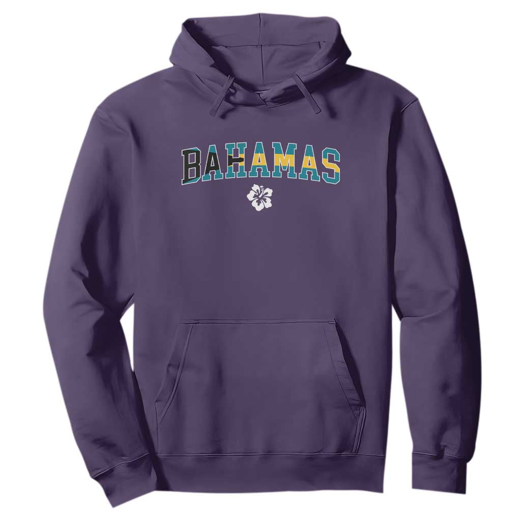 Bahamas Flag Hoodie Caribbean Hibiscus Flower Beach Summer Vacation - African Pride