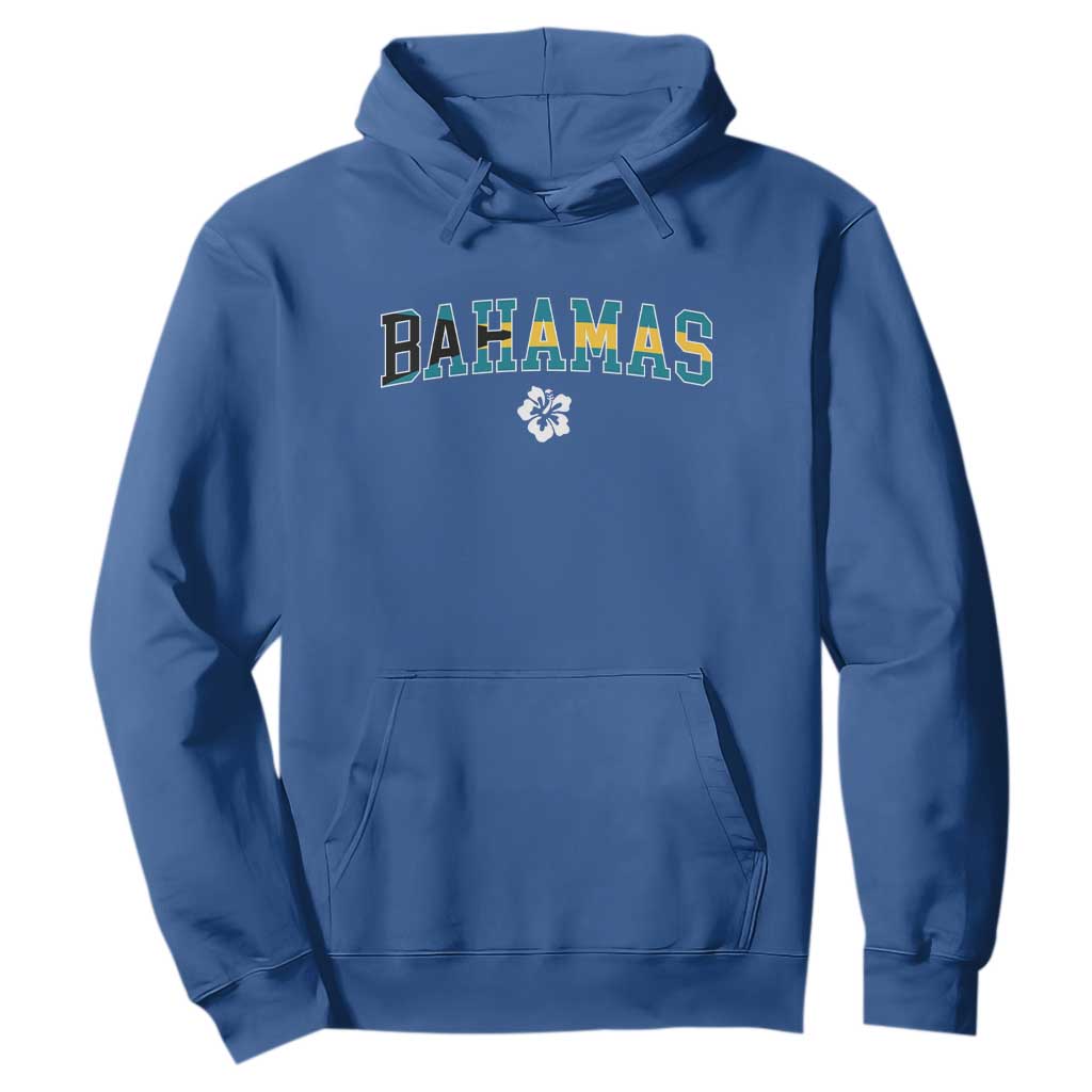 Bahamas Flag Hoodie Caribbean Hibiscus Flower Beach Summer Vacation - African Pride