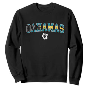 Bahamas Flag Sweatshirt Caribbean Hibiscus Flower Beach Summer Vacation - African Pride