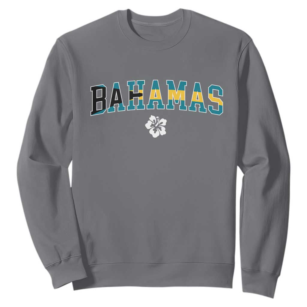 Bahamas Flag Sweatshirt Caribbean Hibiscus Flower Beach Summer Vacation - African Pride
