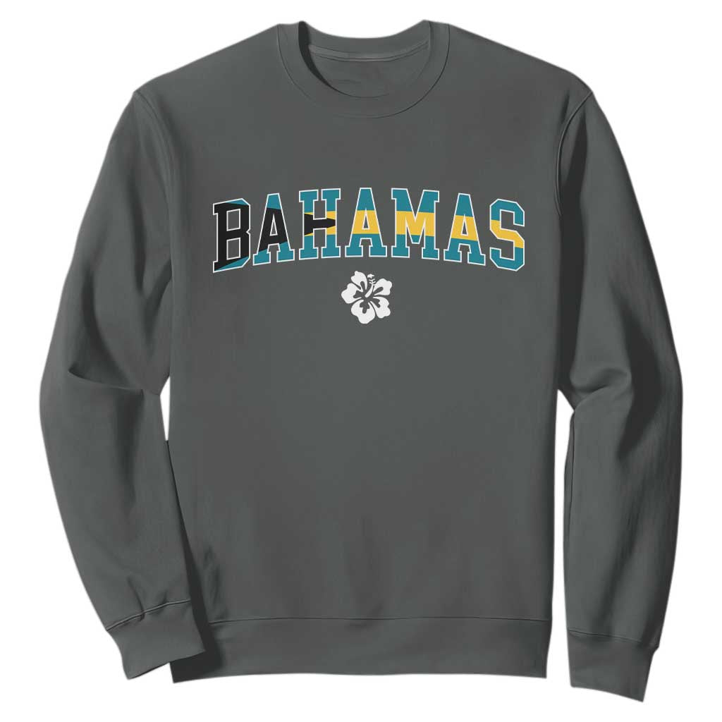 Bahamas Flag Sweatshirt Caribbean Hibiscus Flower Beach Summer Vacation - African Pride