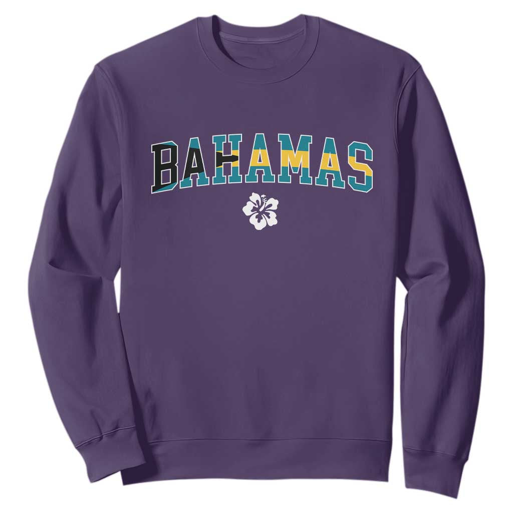 Bahamas Flag Sweatshirt Caribbean Hibiscus Flower Beach Summer Vacation - African Pride