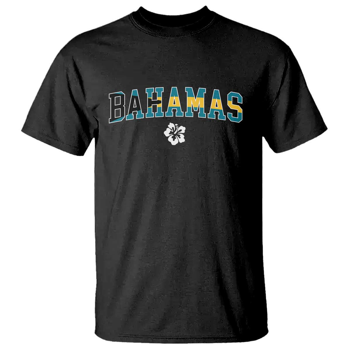 Bahamas Flag T Shirt Caribbean Hibiscus Flower Beach Summer Vacation - African Pride