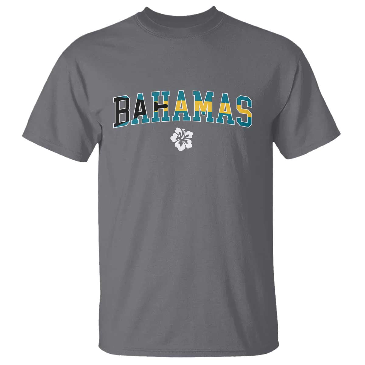 Bahamas Flag T Shirt Caribbean Hibiscus Flower Beach Summer Vacation - African Pride