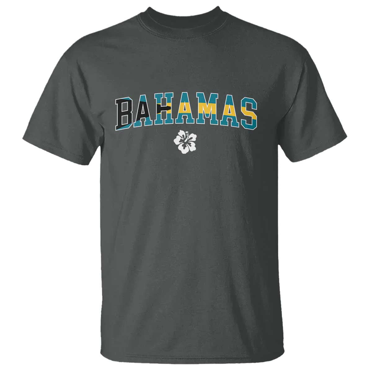 Bahamas Flag T Shirt Caribbean Hibiscus Flower Beach Summer Vacation - African Pride