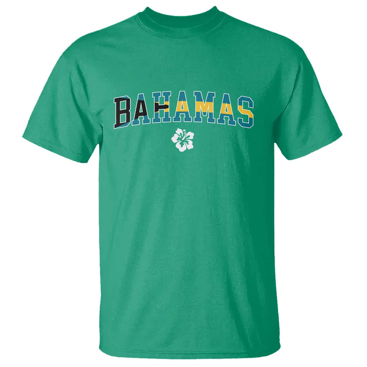 Bahamas Flag T Shirt Caribbean Hibiscus Flower Beach Summer Vacation - African Pride