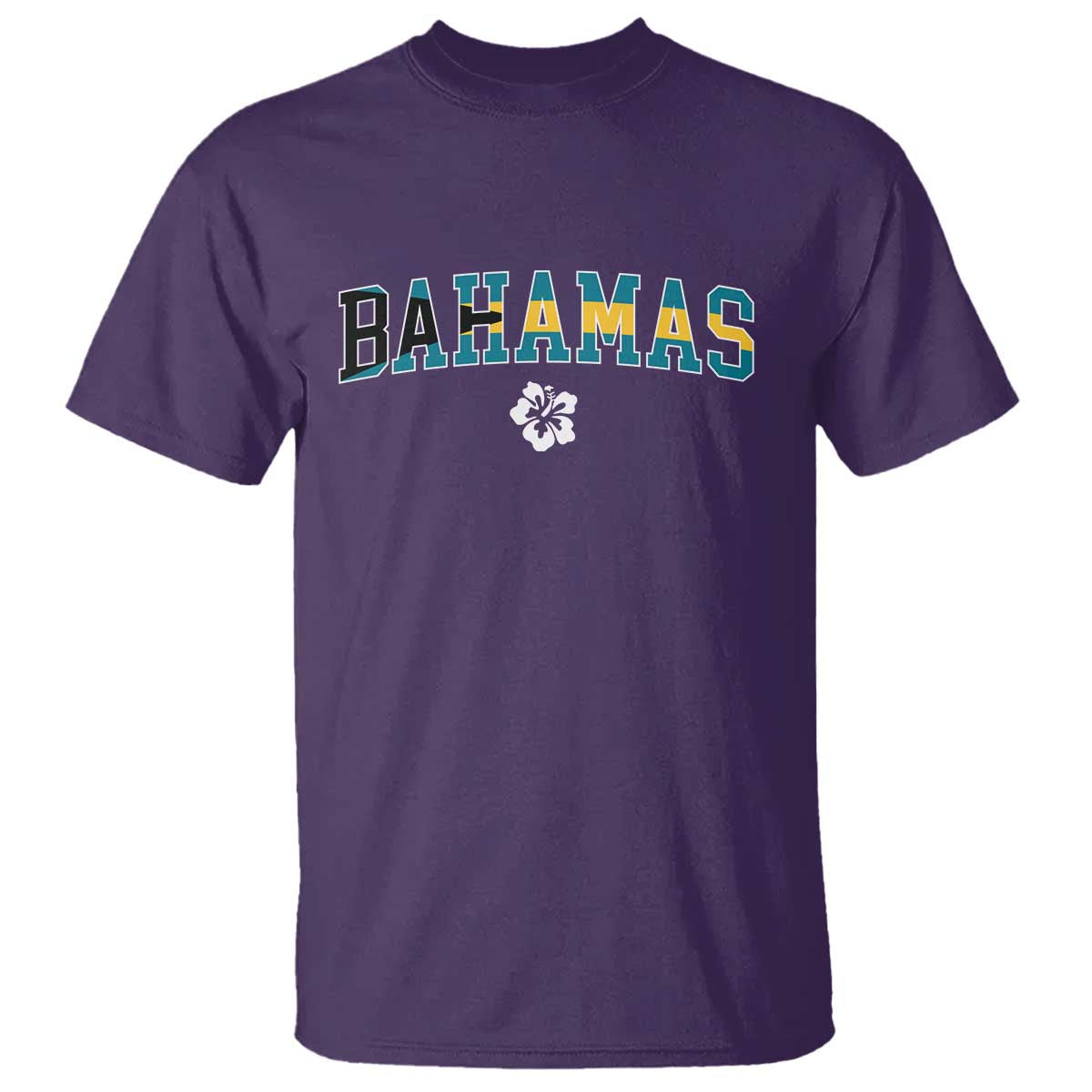 Bahamas Flag T Shirt Caribbean Hibiscus Flower Beach Summer Vacation - African Pride