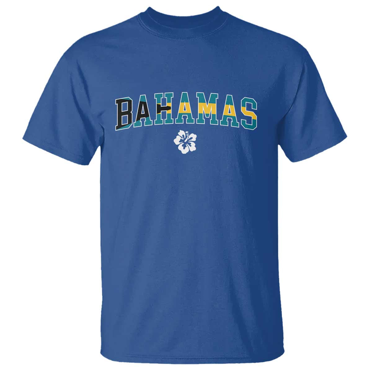 Bahamas Flag T Shirt Caribbean Hibiscus Flower Beach Summer Vacation - African Pride