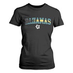 Bahamas Flag T Shirt For Women Caribbean Hibiscus Flower Beach Summer Vacation - African Pride