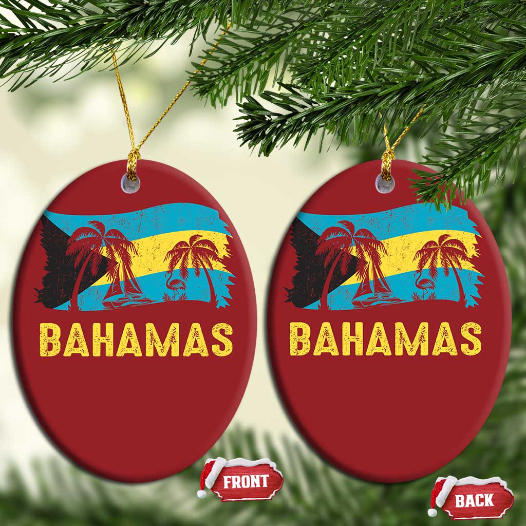 Bahamas Flag Christmas Ornament Tropical Island Palm Trees Bahamian Gifts - African Pride