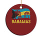 Bahamas Flag Christmas Ornament Tropical Island Palm Trees Bahamian Gifts - African Pride