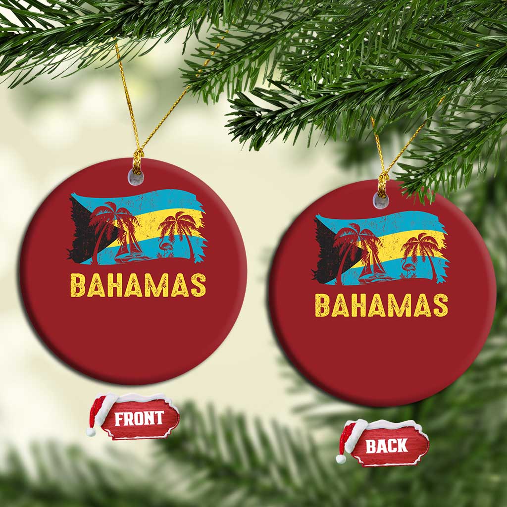 Bahamas Flag Christmas Ornament Tropical Island Palm Trees Bahamian Gifts - African Pride