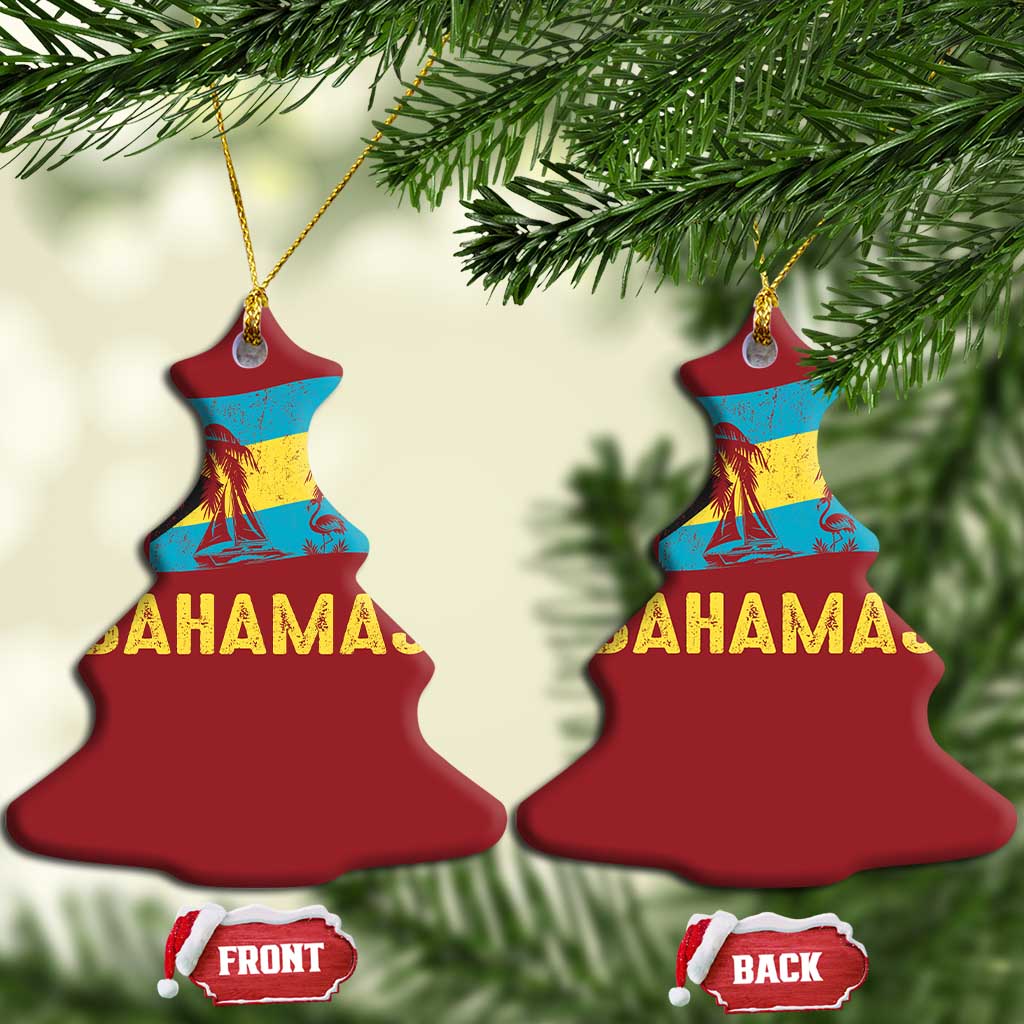 Bahamas Flag Christmas Ornament Tropical Island Palm Trees Bahamian Gifts - African Pride