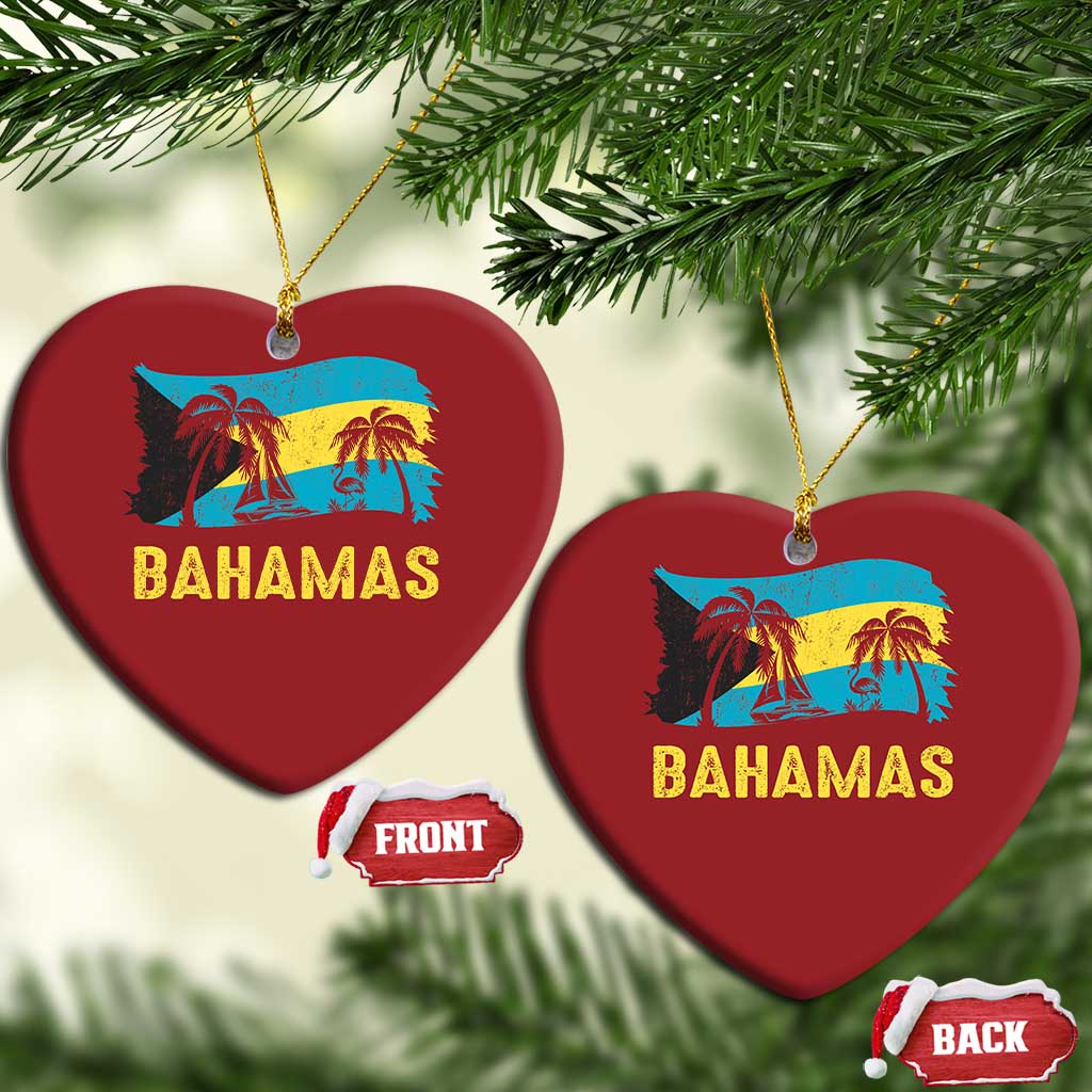Bahamas Flag Christmas Ornament Tropical Island Palm Trees Bahamian Gifts - African Pride