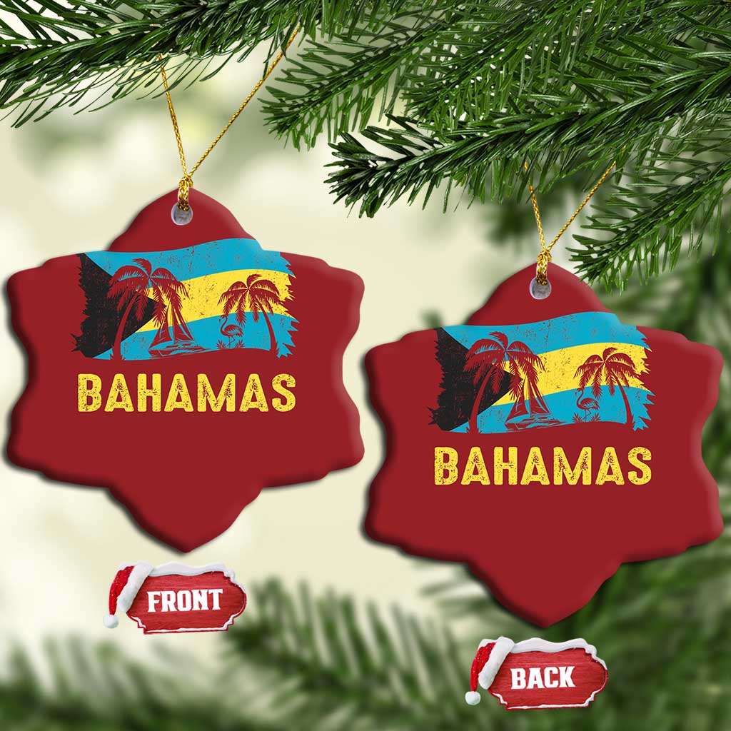 Bahamas Flag Christmas Ornament Tropical Island Palm Trees Bahamian Gifts - African Pride