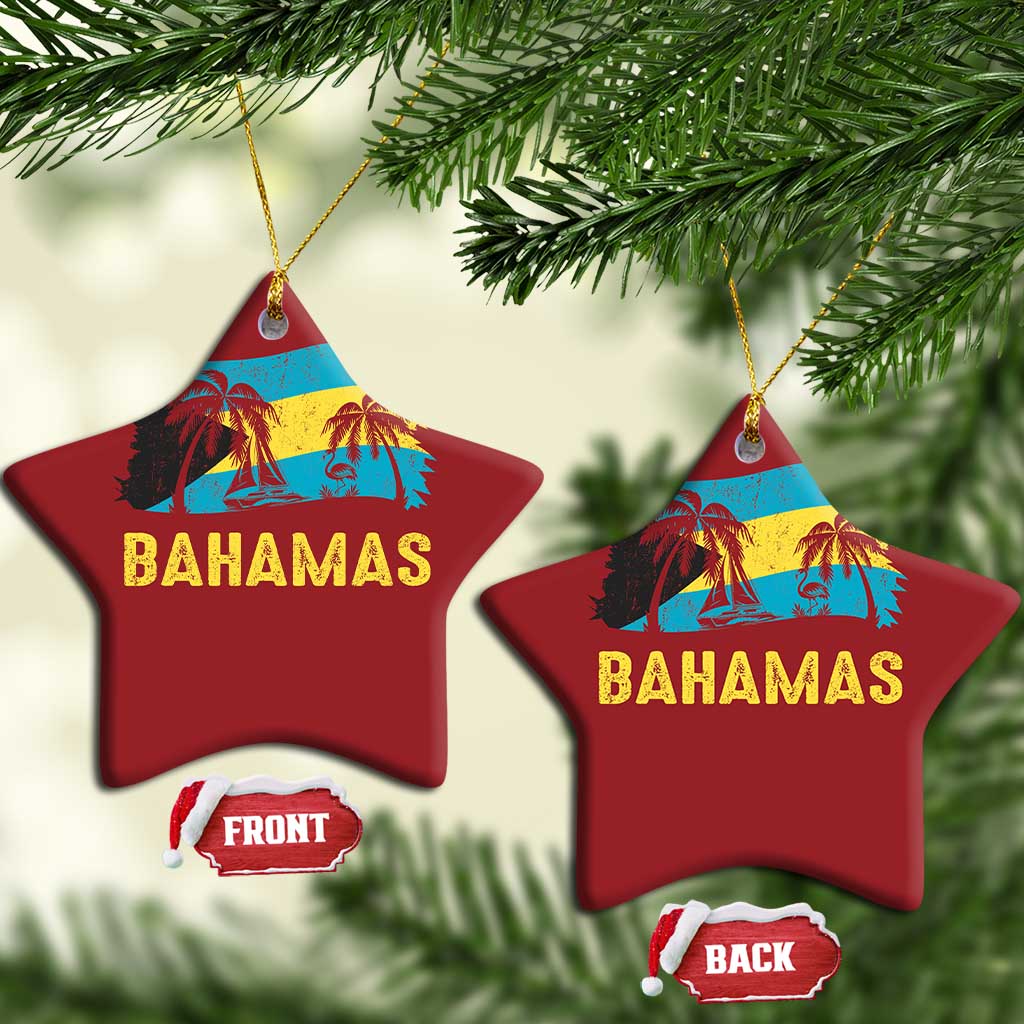 Bahamas Flag Christmas Ornament Tropical Island Palm Trees Bahamian Gifts - African Pride