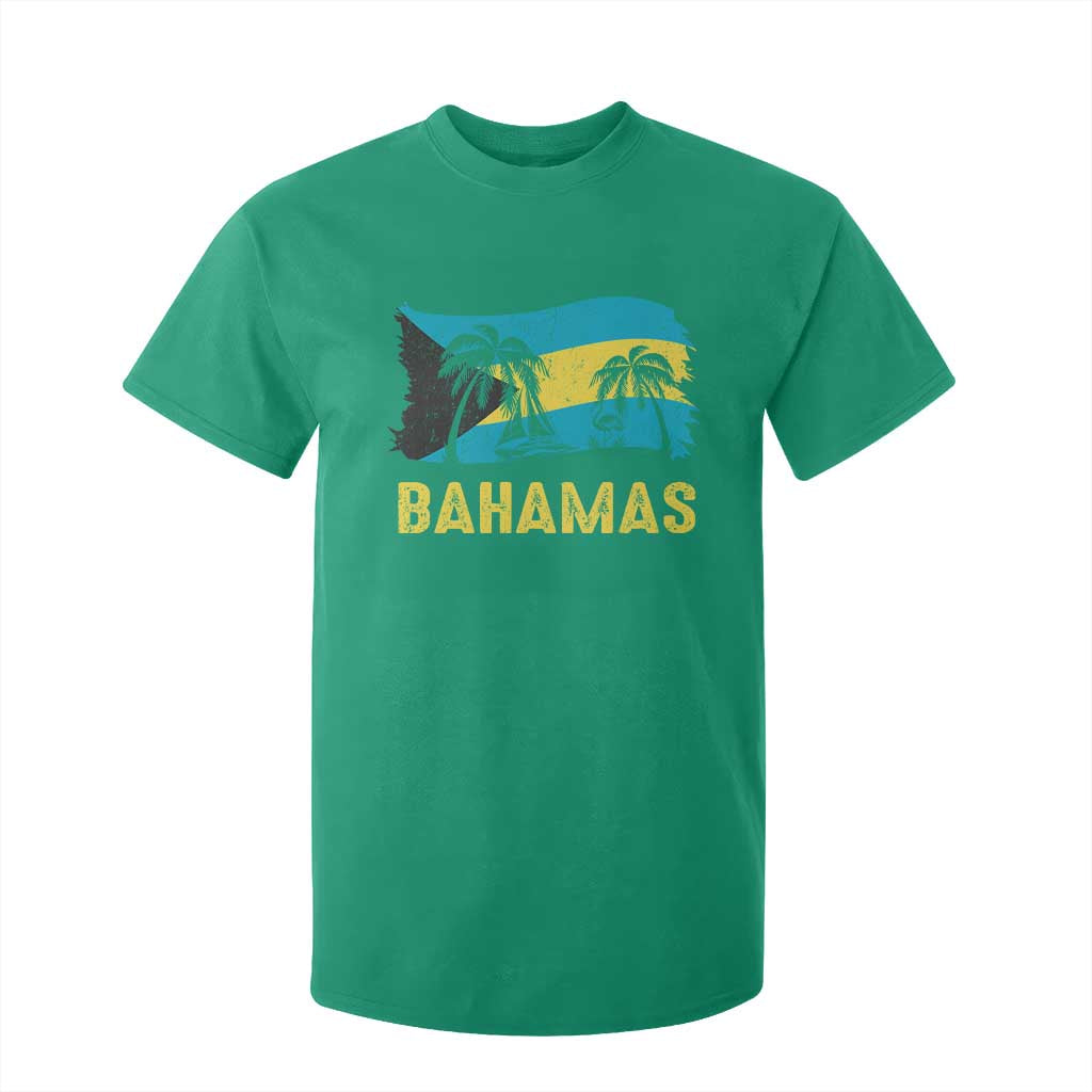 Bahamas Flag T Shirt For Kid Tropical Island Palm Trees Bahamian Gifts - African Pride
