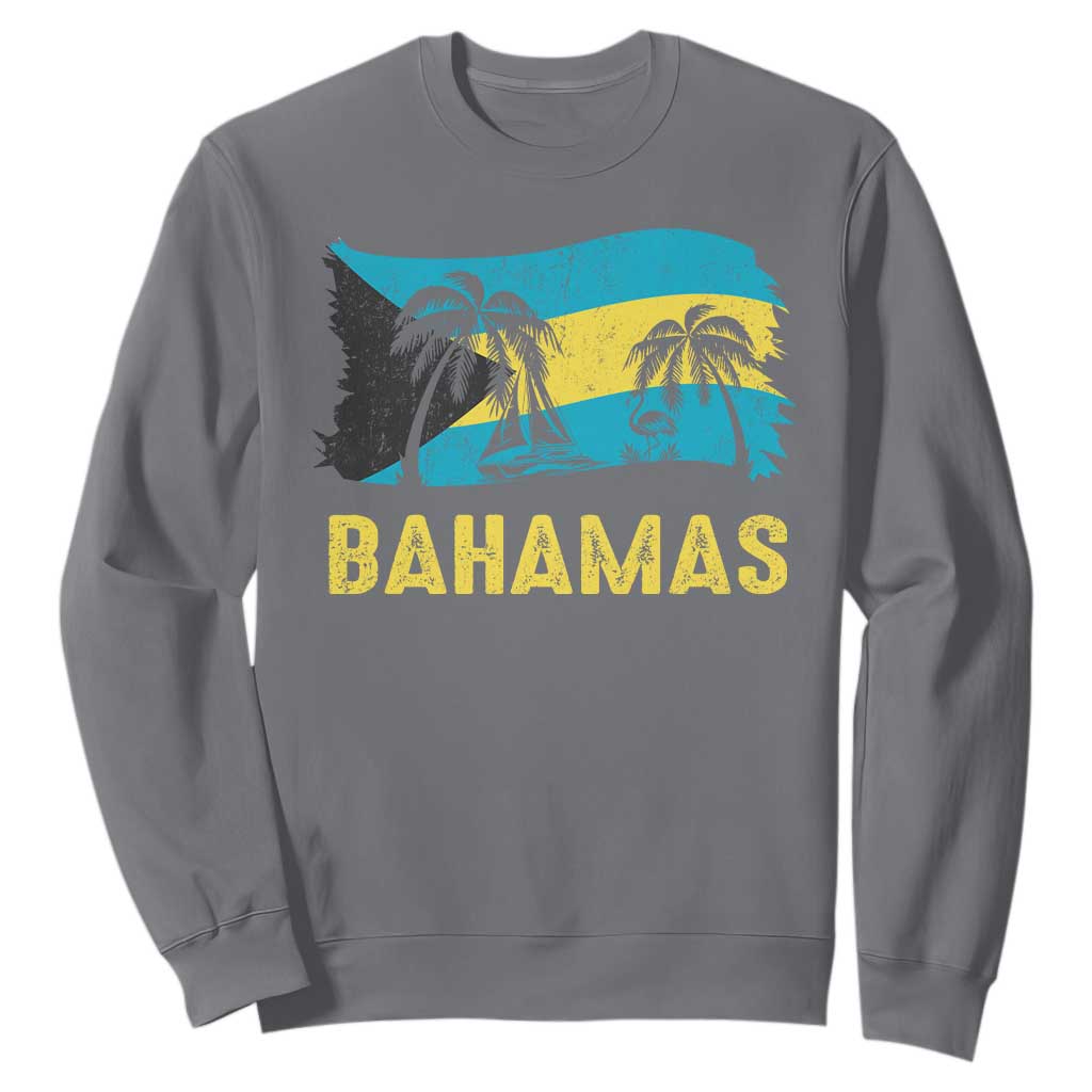 Bahamas Flag Sweatshirt Tropical Island Palm Trees Bahamian Gifts - African Pride
