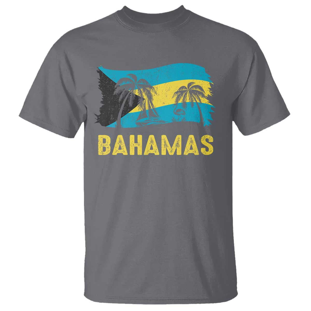 Bahamas Flag T Shirt Tropical Island Palm Trees Bahamian Gifts - African Pride