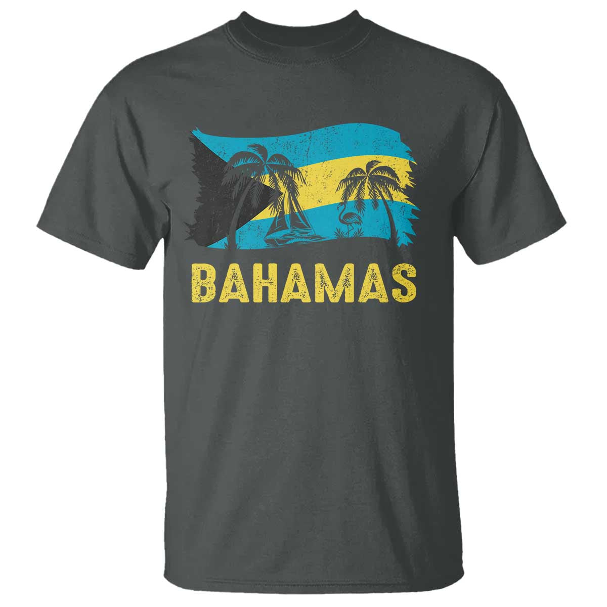 Bahamas Flag T Shirt Tropical Island Palm Trees Bahamian Gifts - African Pride