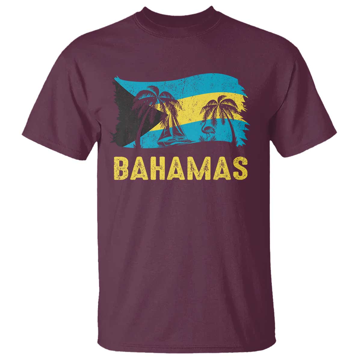 Bahamas Flag T Shirt Tropical Island Palm Trees Bahamian Gifts - African Pride