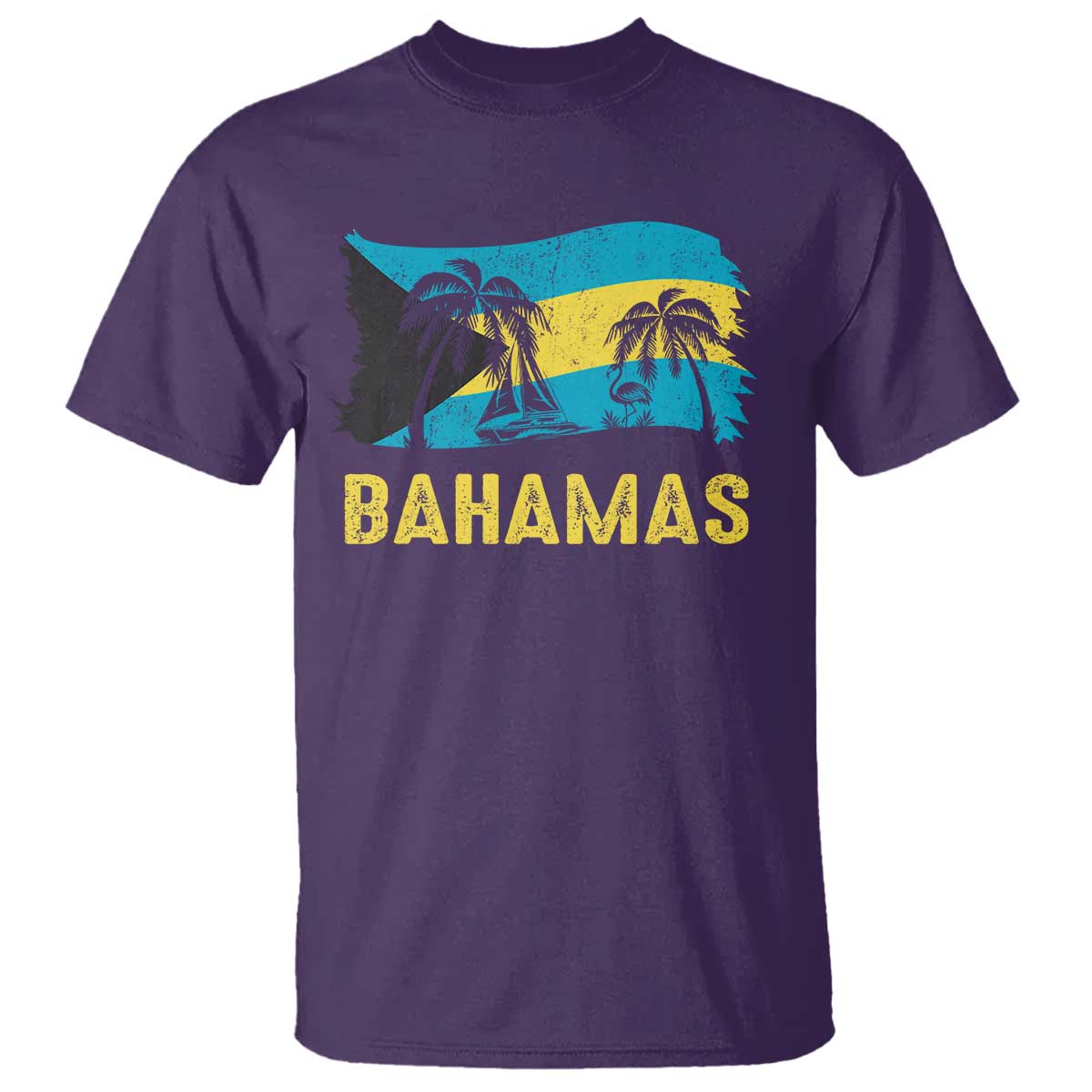 Bahamas Flag T Shirt Tropical Island Palm Trees Bahamian Gifts - African Pride