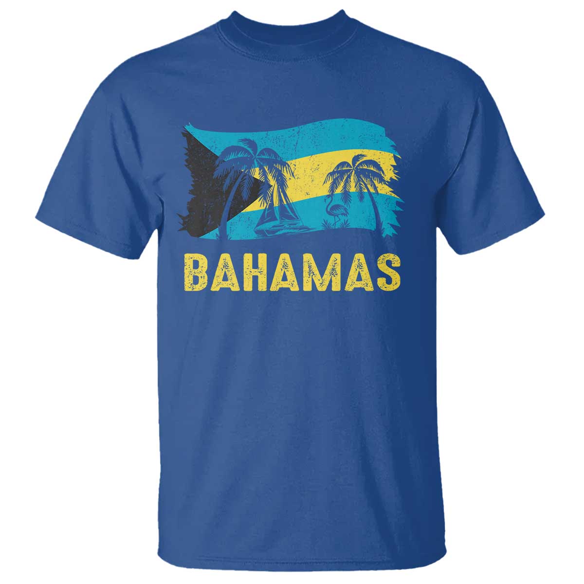 Bahamas Flag T Shirt Tropical Island Palm Trees Bahamian Gifts - African Pride