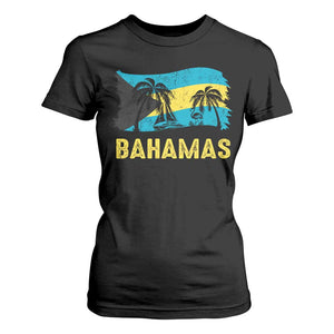 Bahamas Flag T Shirt For Women Tropical Island Palm Trees Bahamian Gifts - African Pride